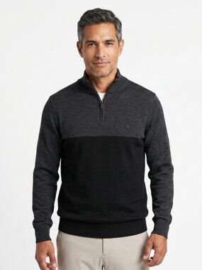 Mizuno Windlite Flex 1/4 Zip Sweater Men M Windproof Grey Lined Cardigan Golf